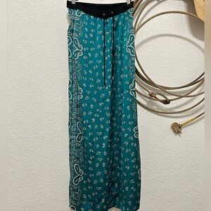 Michael Kors Teal and Black Paisley Skirt